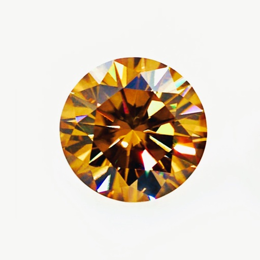 Loose Moissanite Light Brown Clean Round Cut 6.75 MM 