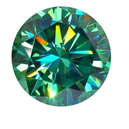 Loose Moissanite Light Green Clean Round Cut 15.00 MM - 1