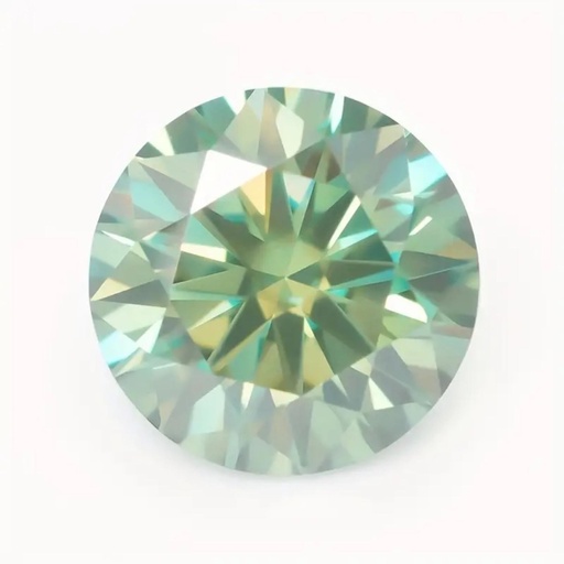 Loose Moissanite Light Green Clean Round Cut 6.50 MM