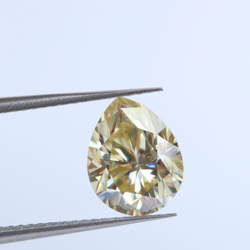 Loose Moissanite Light Yellow Clean Pear Cut 10.25 x 7.25 MM