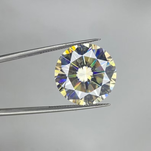 Loose Moissanite Light Yellow Clean Round Cut 8.00 MM