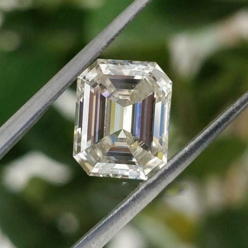 Loose Moissanite Off White Clean Emerald Cut 14.00 x 10.00 MM