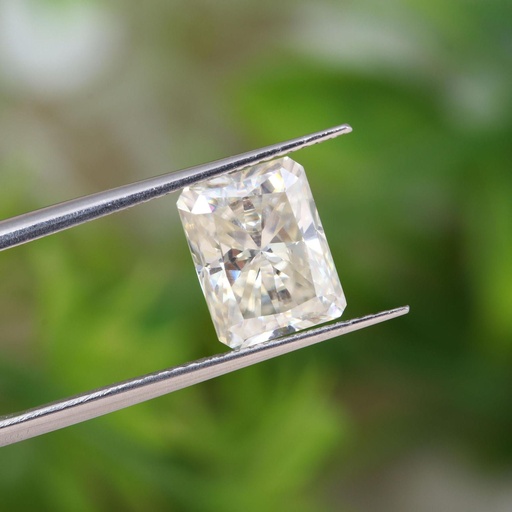 Loose Moissanite Off White Clean Radiant Cut 8.25 x 6.25 MM