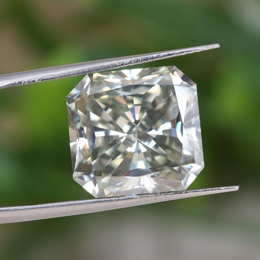 Loose Moissanite Off White Clean Square Radiant Cut 9.50 MM