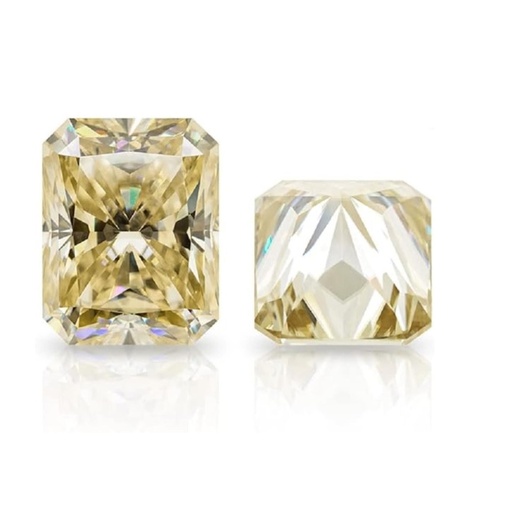 Loose Moissanite Off White Yellow Clean Radiant Cut 12.00 x 10.00 MM