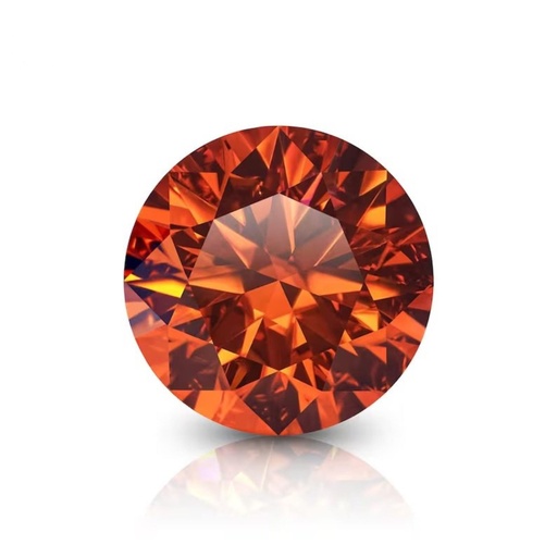 Loose Moissanite Orange Clean Round Cut 12.50 MM